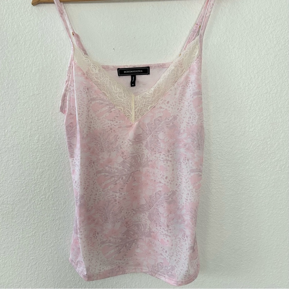 Women's Camisole and Shorts BCBGMaxazria Pink Lace Sleepwear Coquette Sz Med - Picture 2 of 9